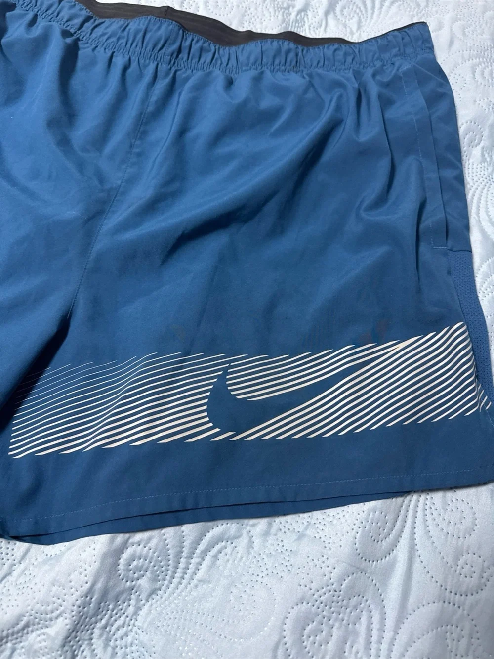 Nike Teal-Blue Training Shorts with White Label B3